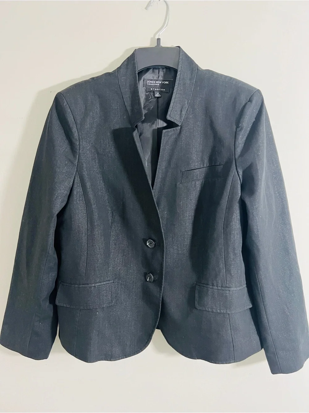 Jones‎ New York Women's Denim like Grey Tailored Blazer - Classic Work Jacket